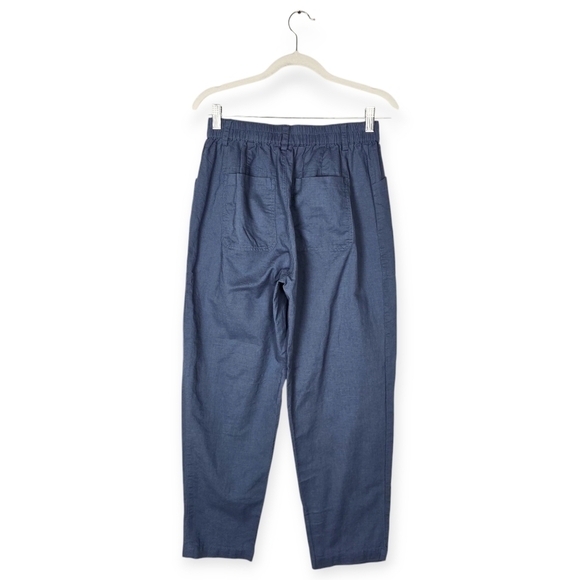 Lintco Linen Simple Button Fly Lagenlook Trousers HEIDI Dusty Blue - Picture 2 of 8